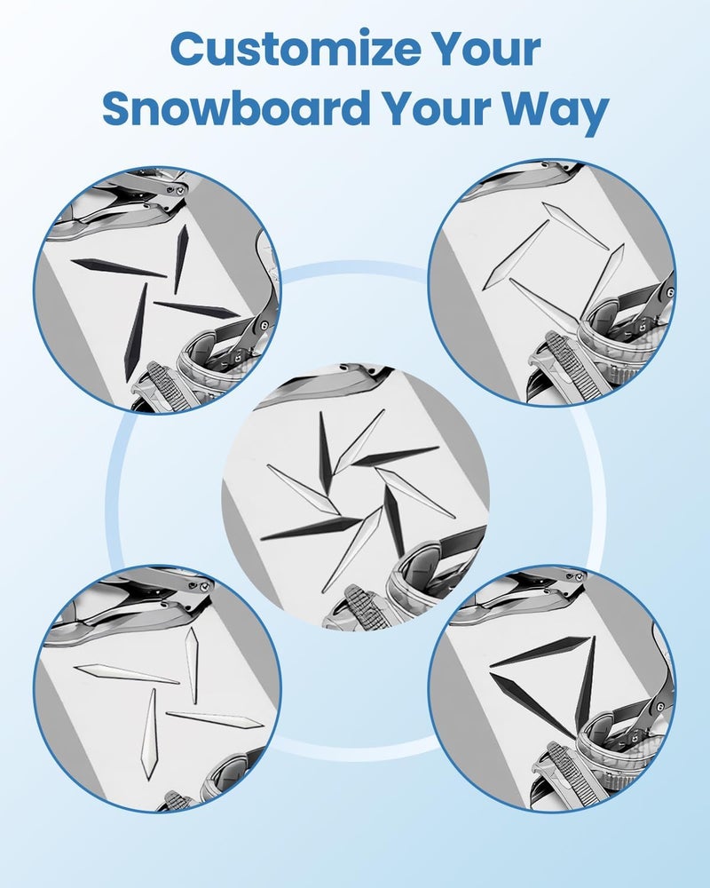 NOKOGMT Snowboard Stomp Pad 8PCS - Cool Snowboard Grip Pads for Boots - Non-Slip Snowboard Foot Pad for Traction & Control - Clear Men’s Snowboard Stomp Pad for Beginners - Stomp Pads for Snowboard - Image 2